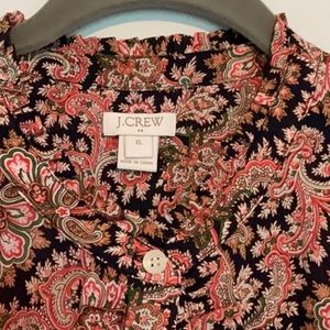J Crew Paisley print Machine washable button from shirt